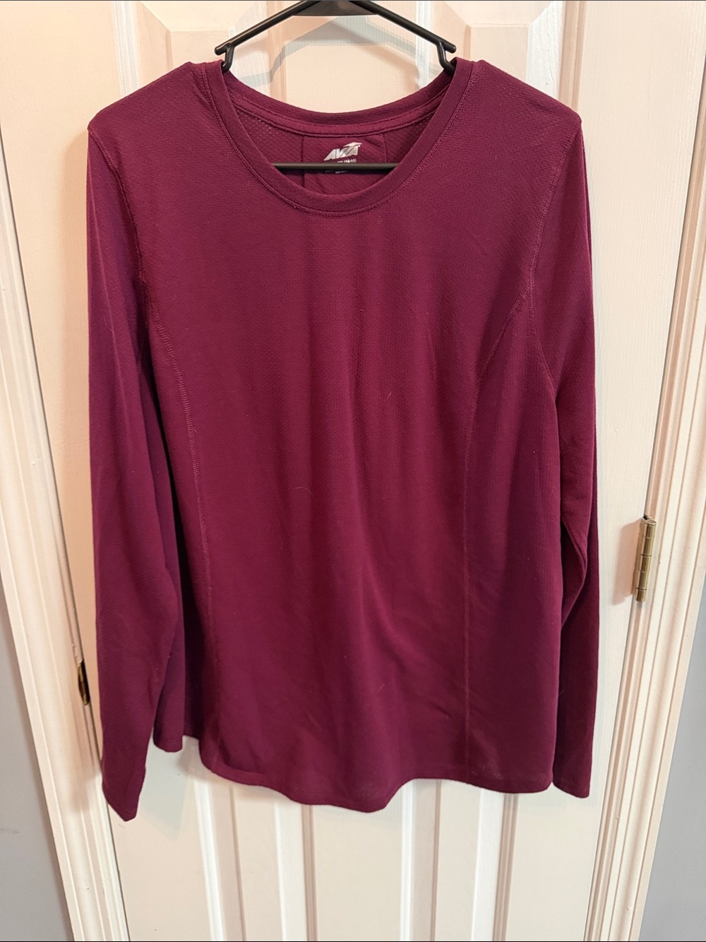 Avia Long Sleeve Crewneck Top - Burgundy